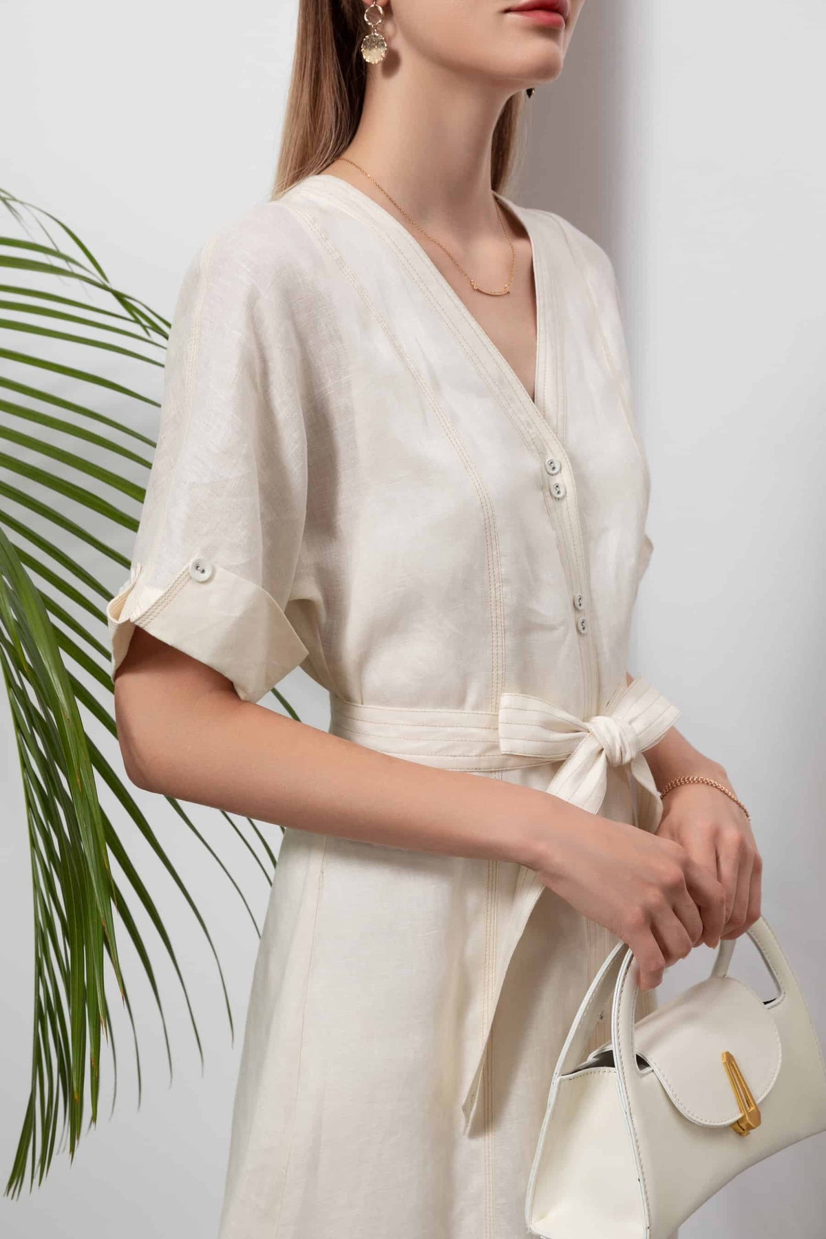 GDS Marceline Linen Dress | Lily White DRESSES autumn-winter BLOUSES BRUNCH CASUAL Catch GDS L M S SALE WHITE XL XS