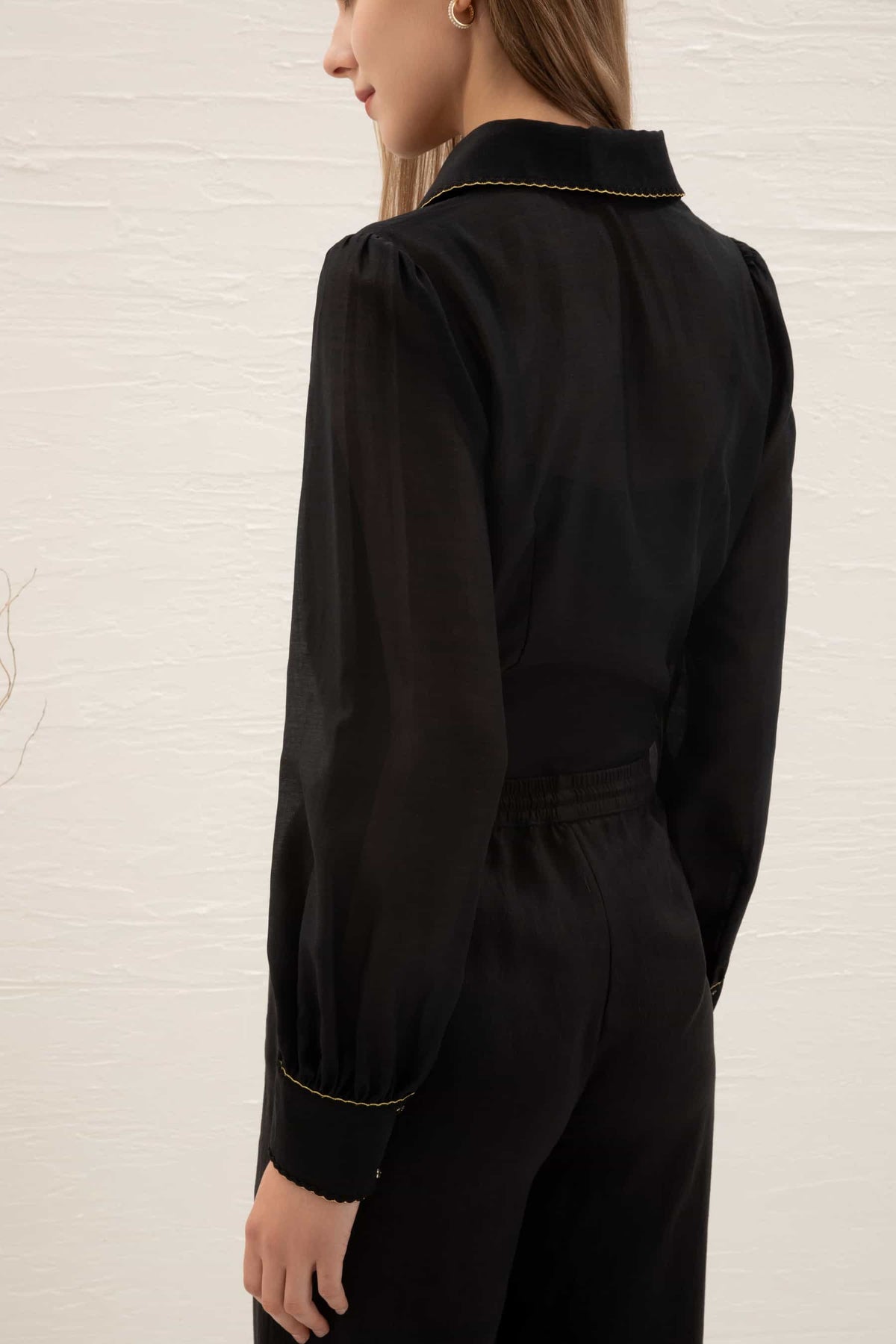GDS Missika Tencel Blouse | Black BLOUSES autumn-winter BLACK BLOUSES BRUNCH CASUAL Catch GDS L M S SALE WORK XL XS