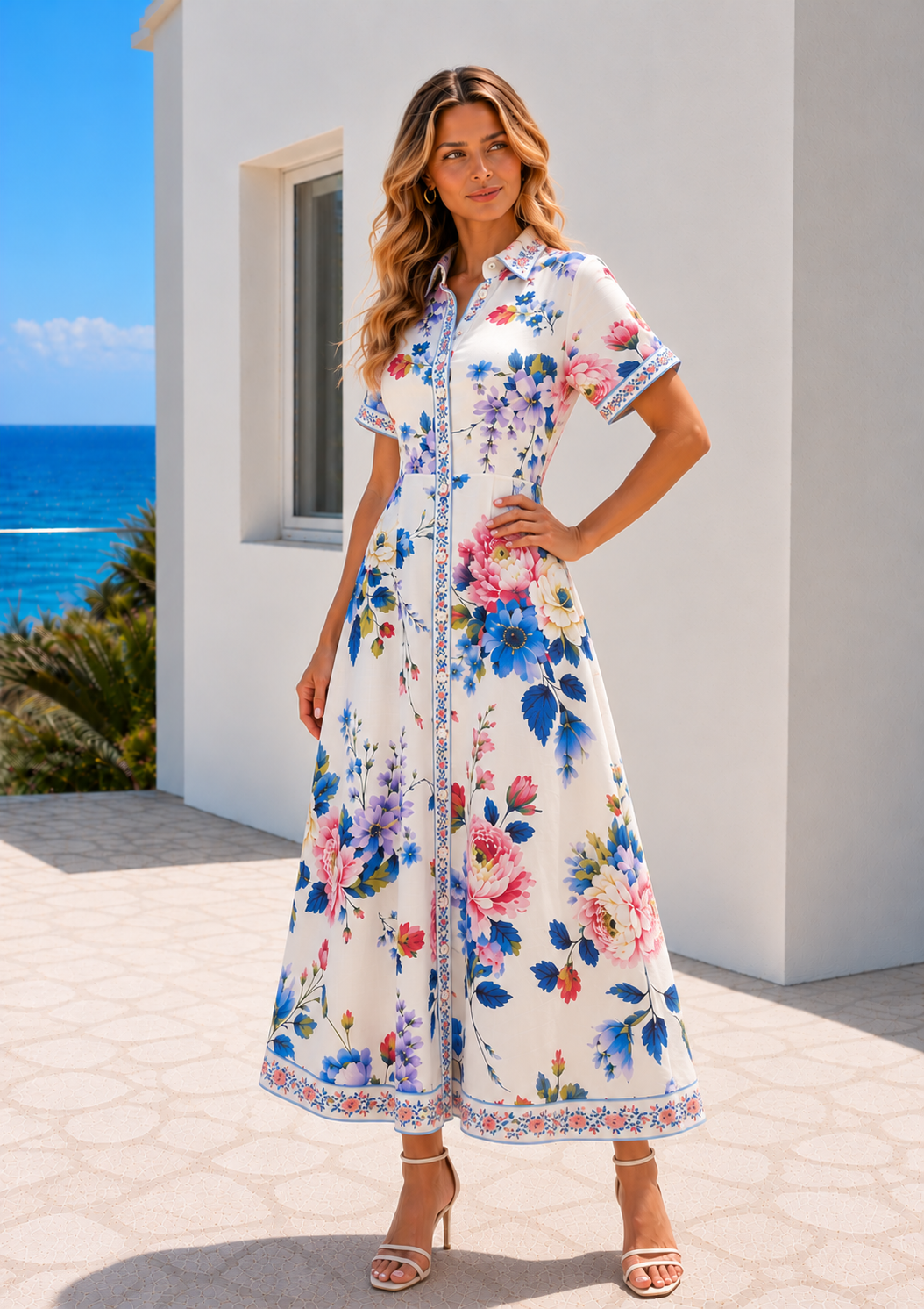 Peony  Dress |  White - Floral