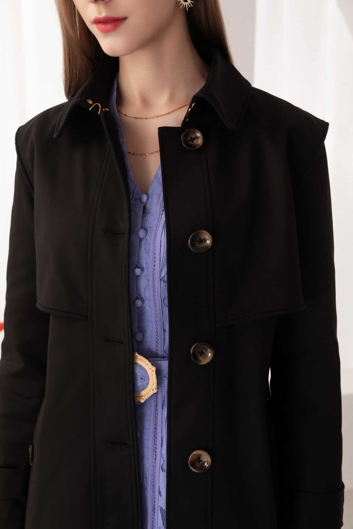 GDS Macy Trench Coat | Black COAT autumn-winter BLACK BS Catch GDS JACKETS L M S SALE 40 % WORK XL XS