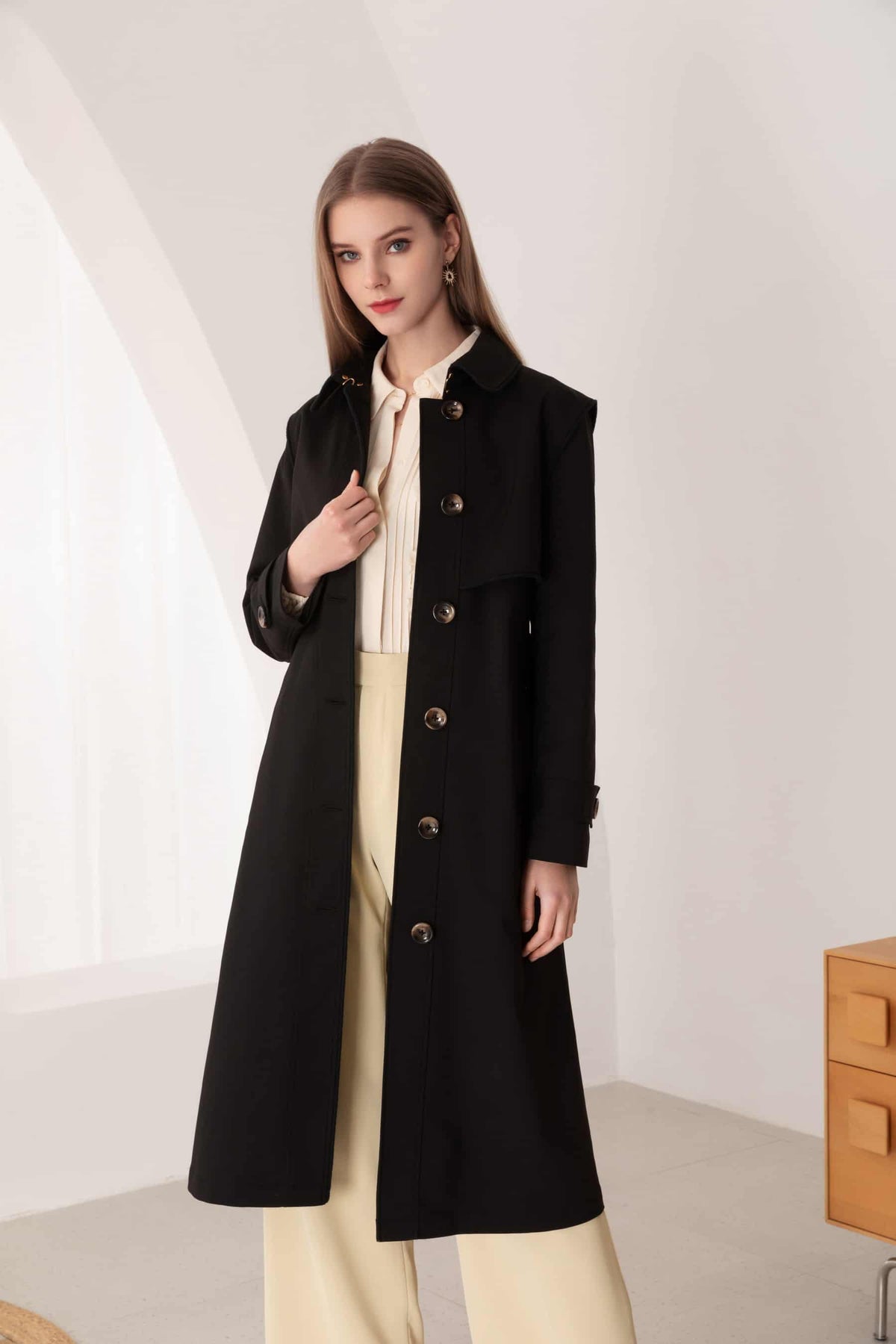 GDS Macy Trench Coat | Black COAT autumn-winter BLACK BS Catch GDS JACKETS L M S SALE 40 % WORK XL XS